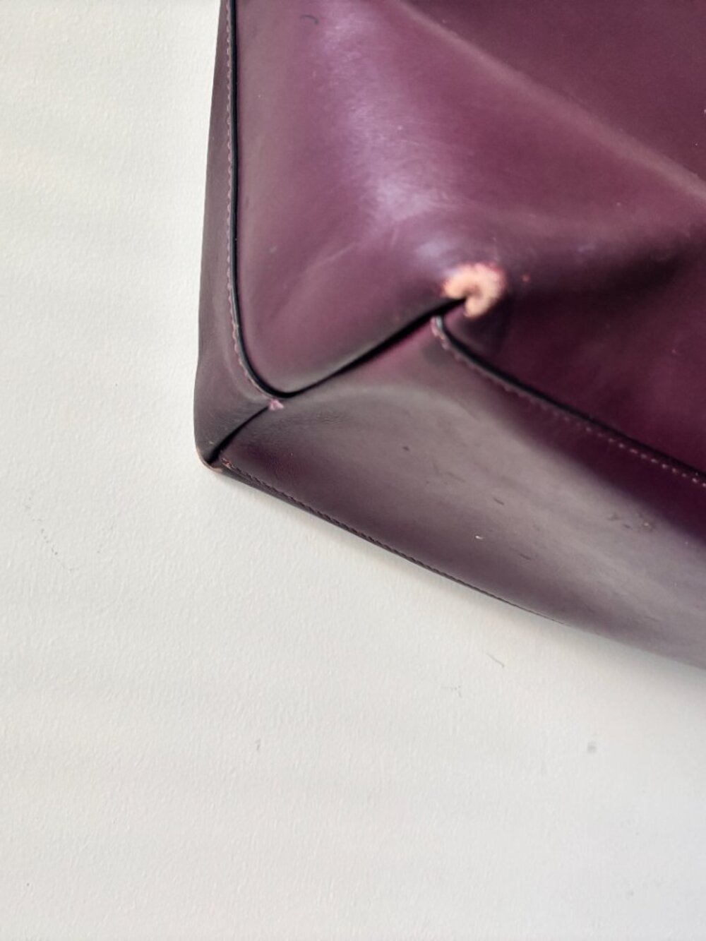 Coach Central Tote 78218 Deep Plum Leather Chain Accent Shoulder Bag AS IS READ - Picture 6 of 16